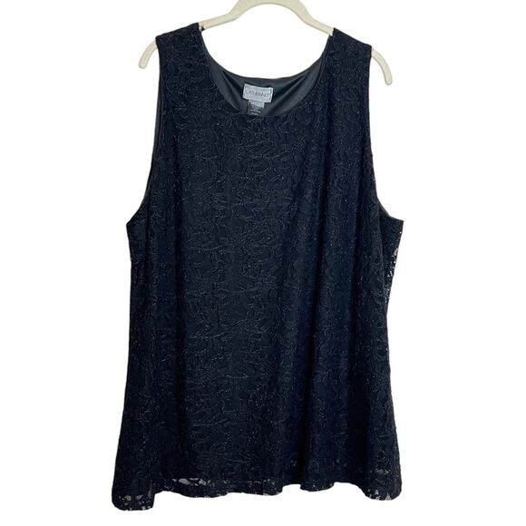 Catherine's Tops - Catherines Womens Lace Tank Size 24W Black Sleeveless Loose Flowy Whimsigoth